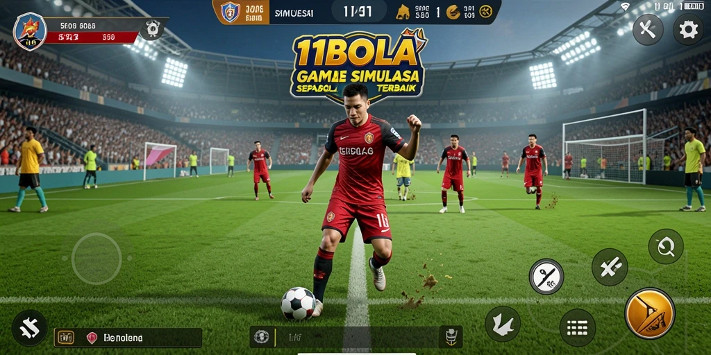 Screenshot gameplay 11BOLA yang memperlihatkan aksi di lapangan.