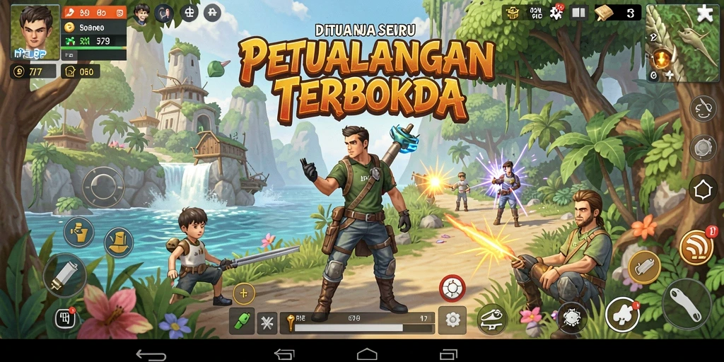 Tangkapan layar gameplay Open World di 77RP yang mengesankan.