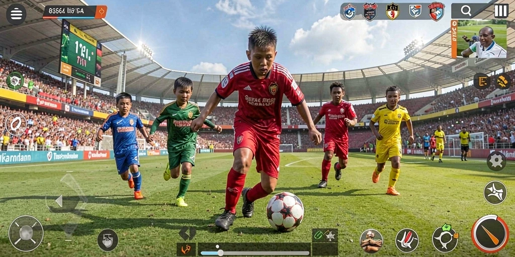 Tampilan gameplay menarik dari game sepak bola 8364.