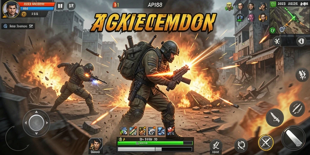 Tampilan aksi mendebarkan dalam gameplay API88 yang seru.