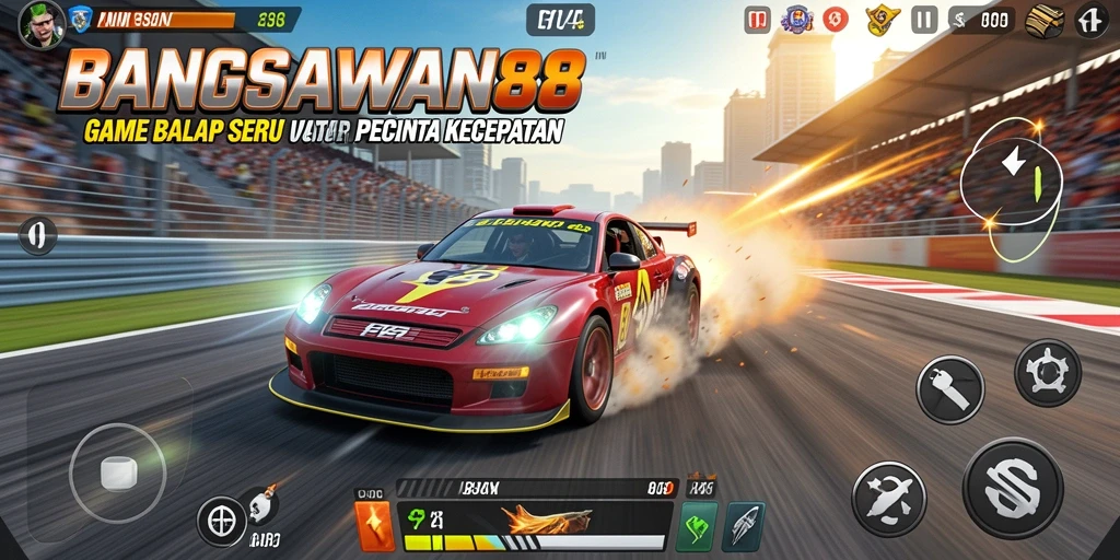 Gameplay seru BANGSAWAN88 saat balapan.
