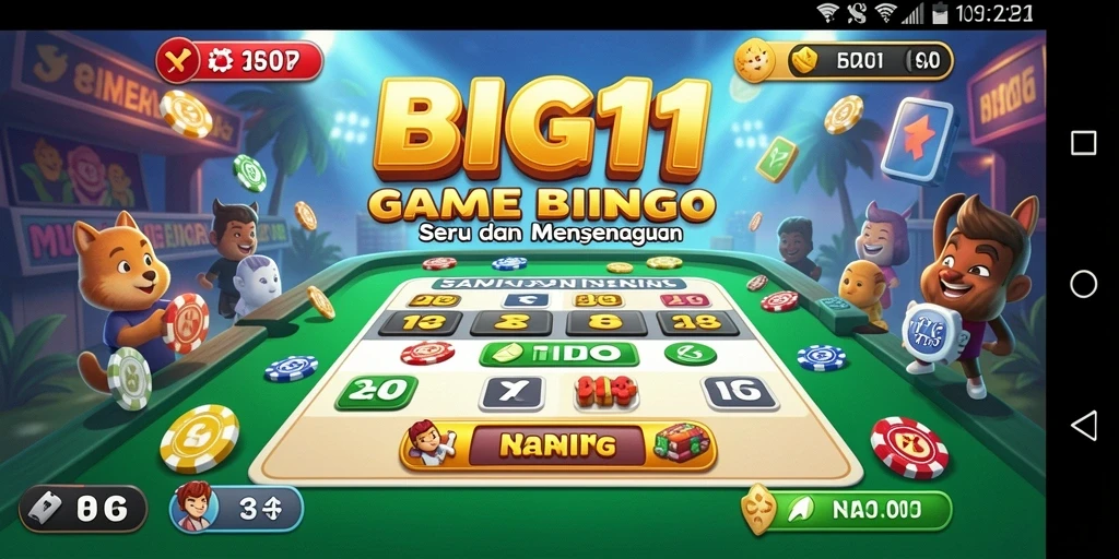 Tampilan screenshot <strong>BIG11</strong> menunjukkan keseruan gameplay Bingo dalam suasana yang menawan.