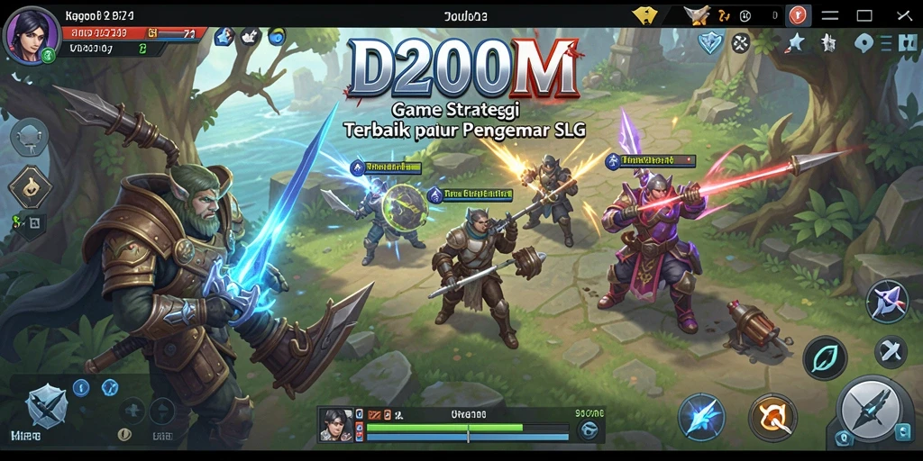 Gameplay D200M yang menunjukkan pertempuran strategis yang mendebarkan.