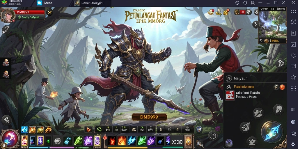 Tangkapan layar gameplay menampilkan pertempuran seru dalam DMD999.