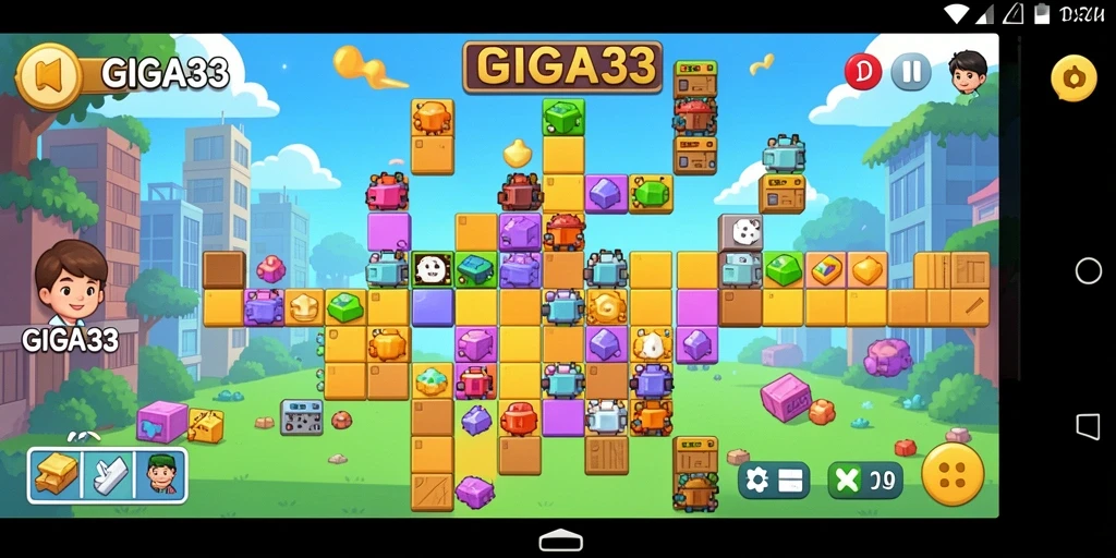 Tangkapan layar utama GIGA33 menunjukkan gameplay menantang dari permainan Puzzle.