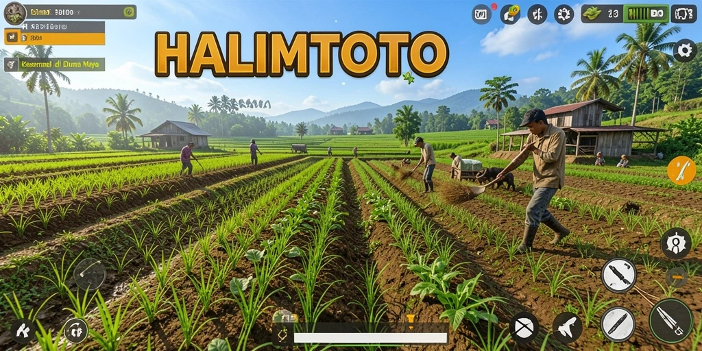 Screenshot HALIMTOTO menampilkan gameplay bertani yang seru dan interaktif.
