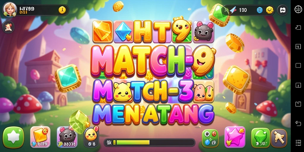Tampilan gameplay menarik dari HIT9 dengan perpaduan permata yang menantang.