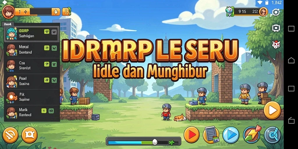 Tampilan gameplay IDRRP dengan elemen Idle yang menghibur dan menarik.