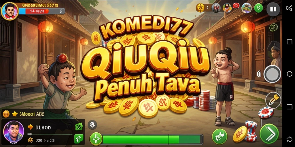 Tampilan gameplay seru dan interaktif QiuQiu di KOMEDI77.