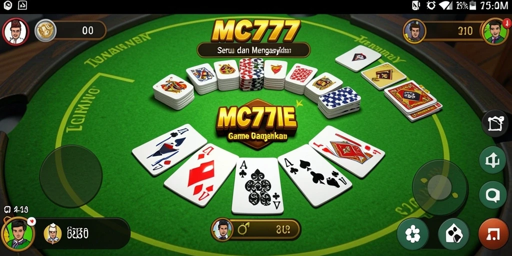 Screenshot gameplay Gaple dari aplikasi MC777 yang menarik.
