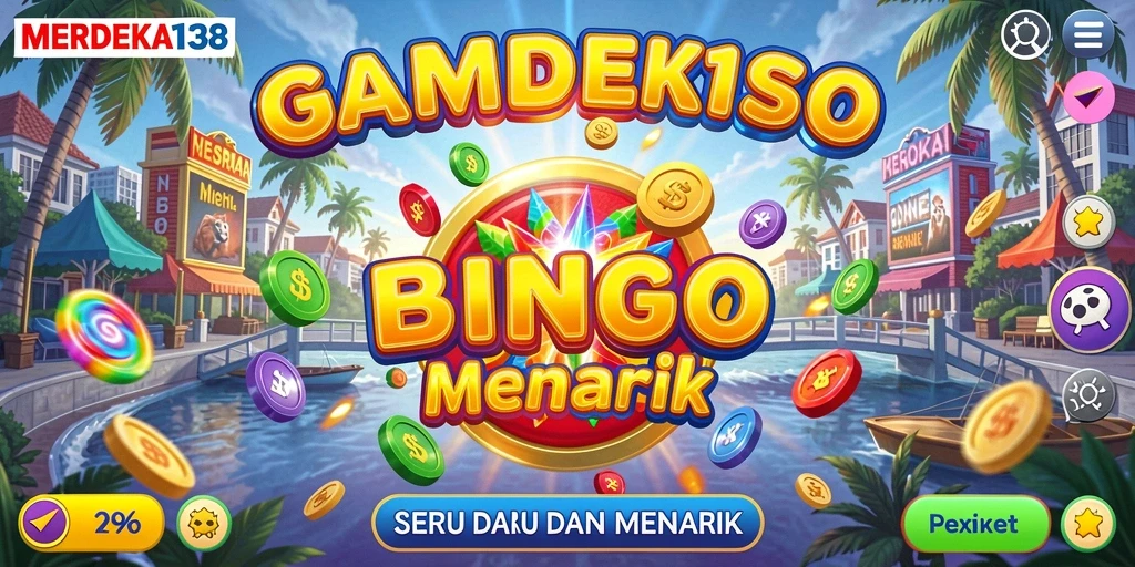 Tampilan gameplay seru di MERDEKA138 dengan kartu Bingo aktif.