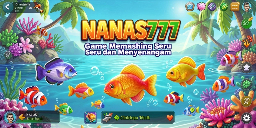 Tampilan gameplay NANAS777 yang seru dan menantang saat memancing.