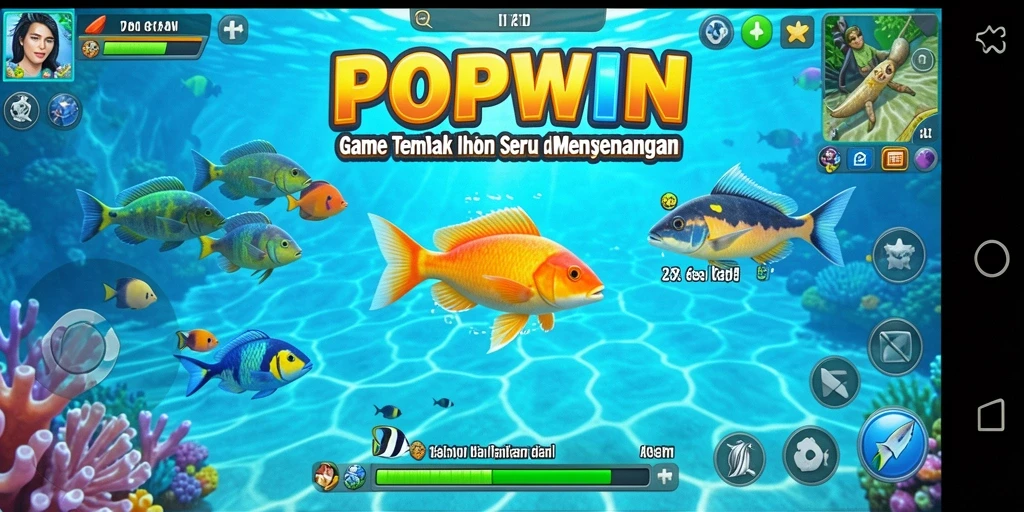 Tampilan menarik dari gameplay Tembak Ikan di POPWIN.