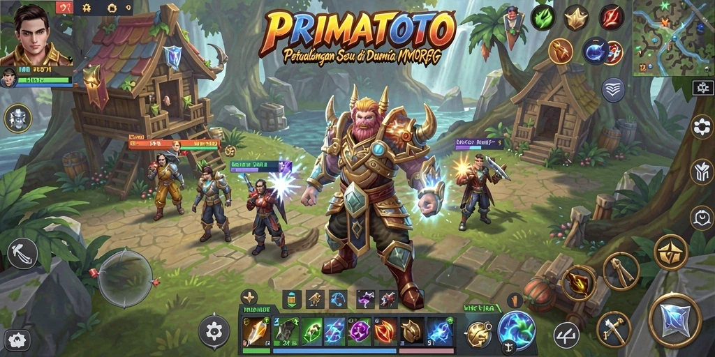 Screenshot gameplay PRIMATOTO dengan aksi mendebarkan dalam dunia MMORPG.