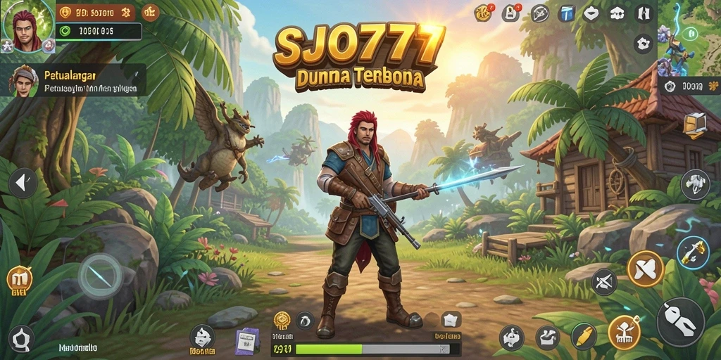 Screenshot gameplay SJO777 yang menampilkan petualangan seru dalam dunia terbuka.